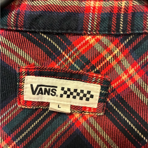 Vans Vintage Plaid Red and Black Button-Down Shirt - Picture 2 of 9